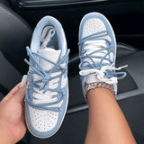Clacive - Blue Casual Patchwork Contrast Round Comfortable Out Door Shoes