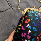 Clacive White Casual Butterfly Print Patchwork Chains Bags