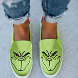 Clacive - Green Fashion Casual Printing Round Out Door Flat Canvas Shoes
