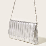 Clacive Silver Casual Daily Solid Patchwork Bags