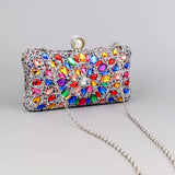 Clacive Gold Casual Patchwork Chains Rhinestone Bags