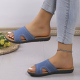 Clacive - Deep Blue Casual Daily Hollowed Out Patchwork Contrast Round Comfortable Shoes