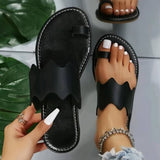 Clacive - Black Casual Patchwork Solid Color Round Comfortable Shoes