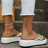 Clacive - White Casual Patchwork Solid Color Round Comfortable Shoes