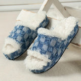 Clacive - Blue Casual Living Patchwork Round Keep Warm Comfortable Shoes