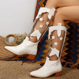 Clacive - White Casual Patchwork See-through Pointed Out Door Shoes